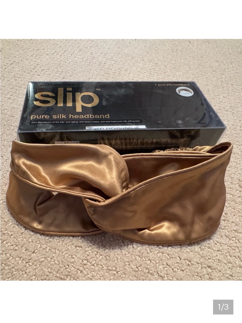slip Gold Silk Twist Headband